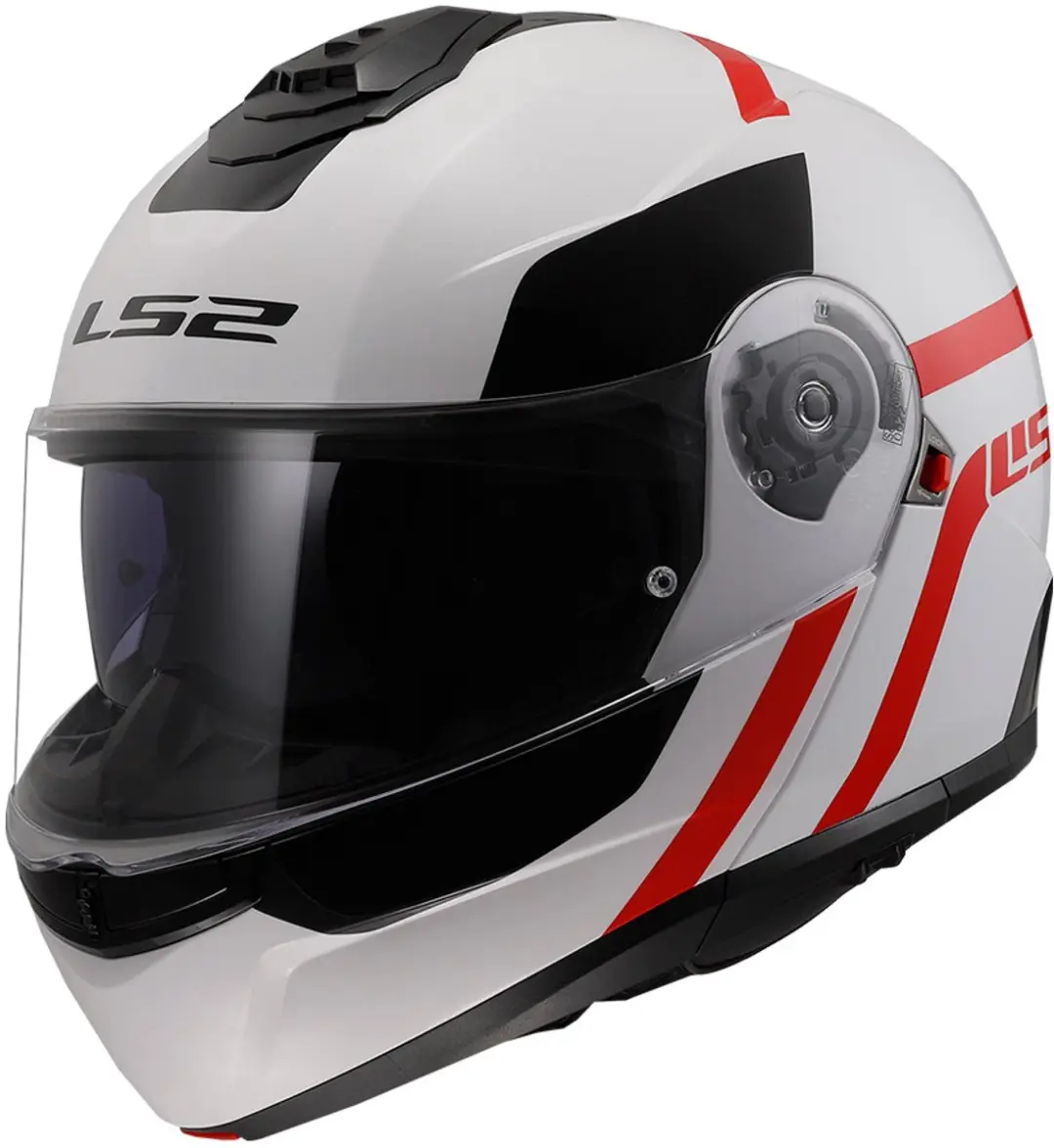 LS2 FF908 STROBE II AUTOX Wit Rood-06 Systeemhelm