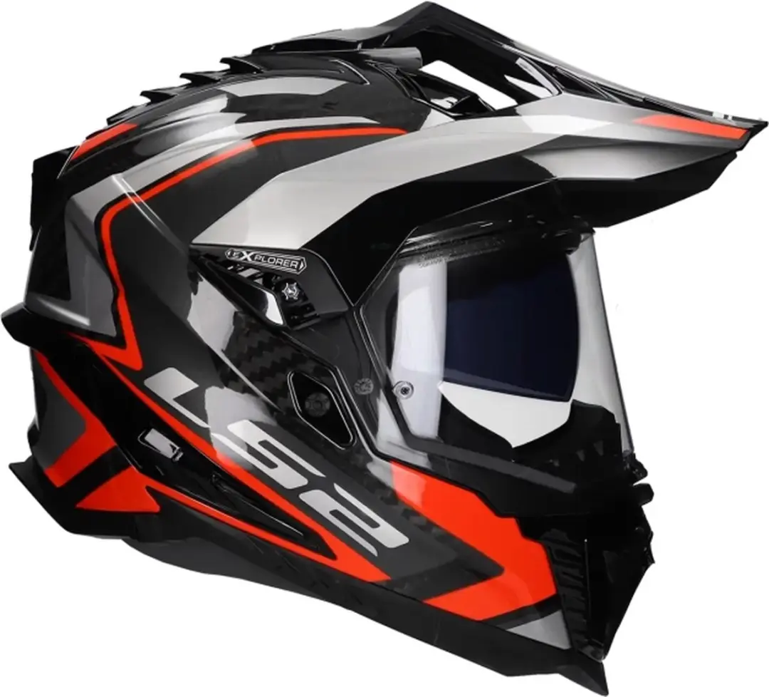 LS2 MX701 Explorer C Frontier II Motorhelm - Maat M - Rood