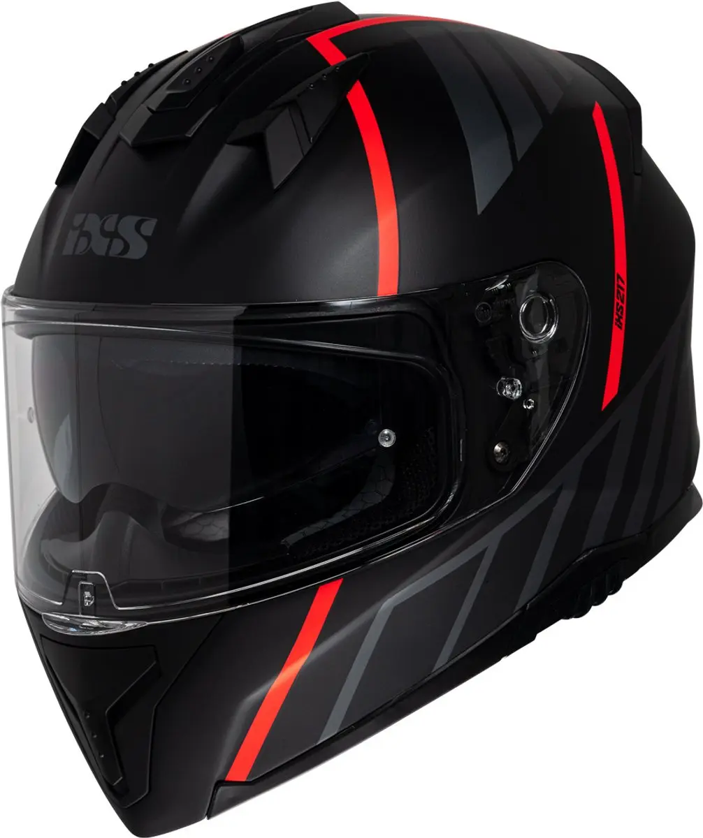 IXS iXS217 2.0 Mat Zwart Rood Integraalhelm