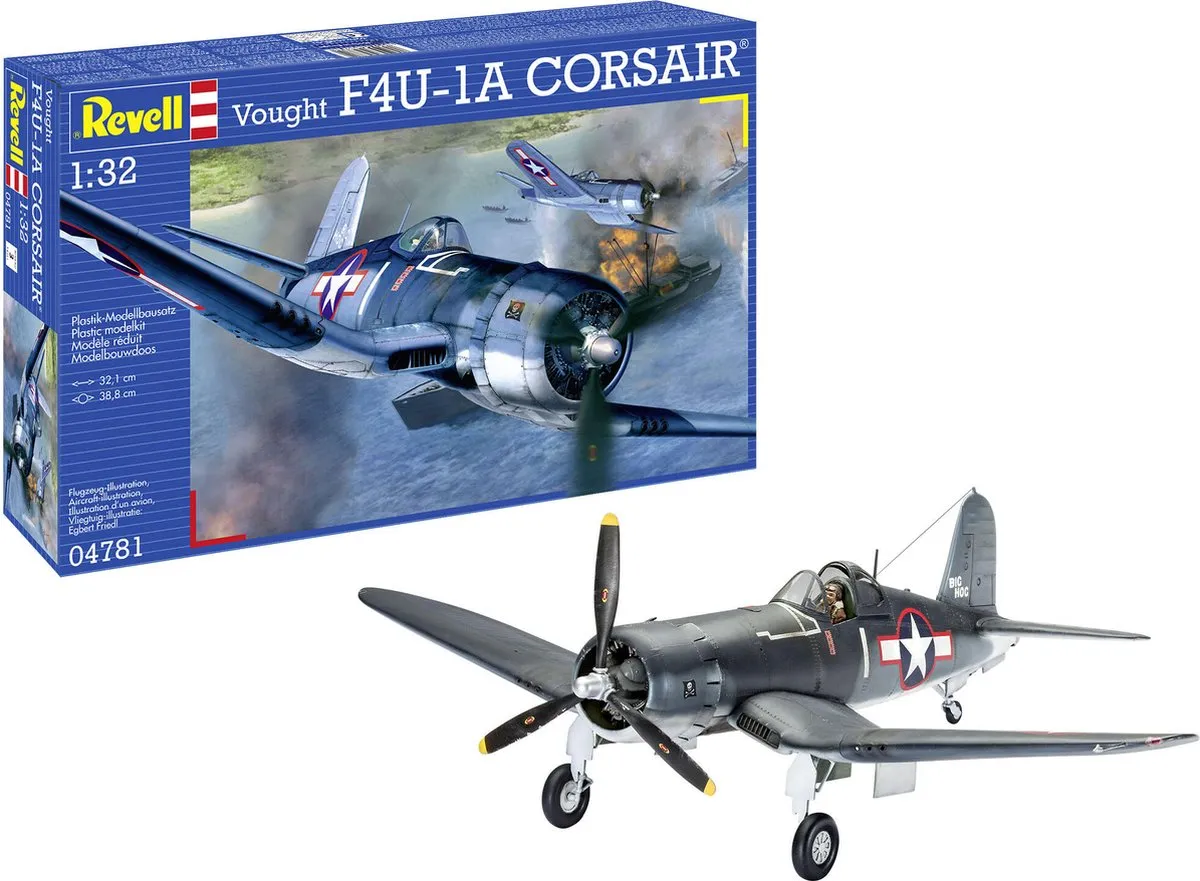 Revell Vought F4U-1A Corsair Modelbouwpakket 1:32 - 68 Onderdelen - Multi
