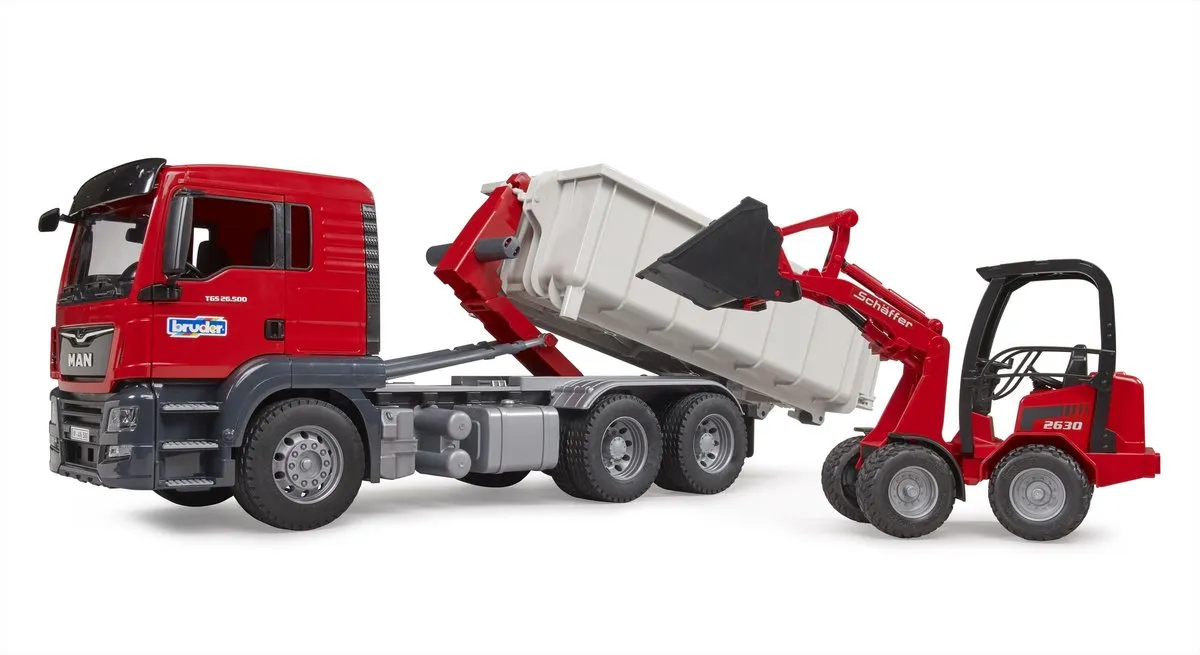Bruder MAN TGS Vrachtwagen met Container 3767 - Rood