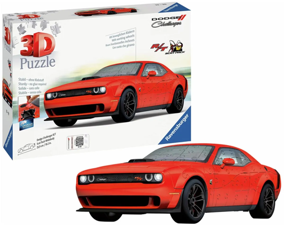 Ravensburger 3D Puzzle Dodge Challenger R/T Scat Pack Widebody - 3 Stuks - Multicolor