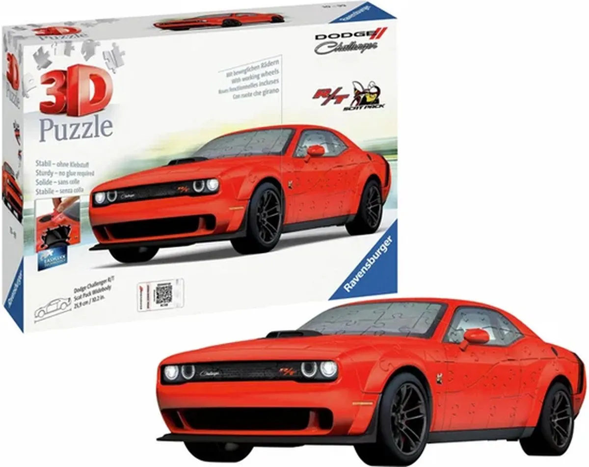 Ravensburger 3D Puzzle Dodge Challenger R/T Scat Pack Widebody - 3 Stuks - Multicolor