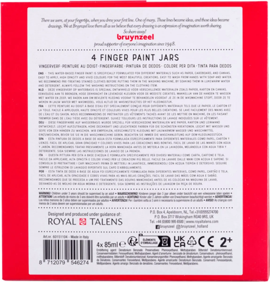Bruynzeel Vingerverfset Assorti - 4x85ml