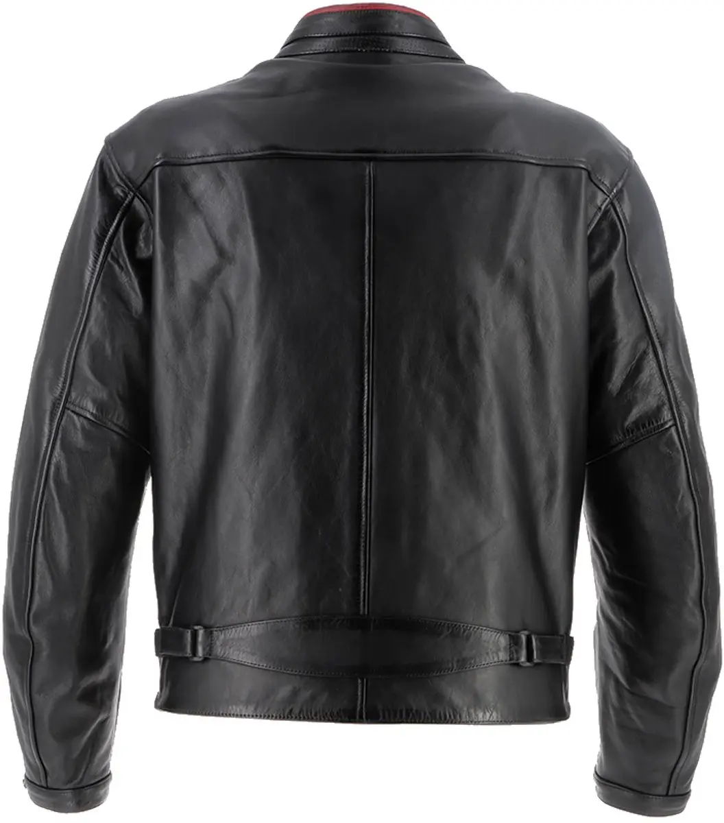 Helstons Ace 10 Years Leren Jas - M - Zwart/Rood