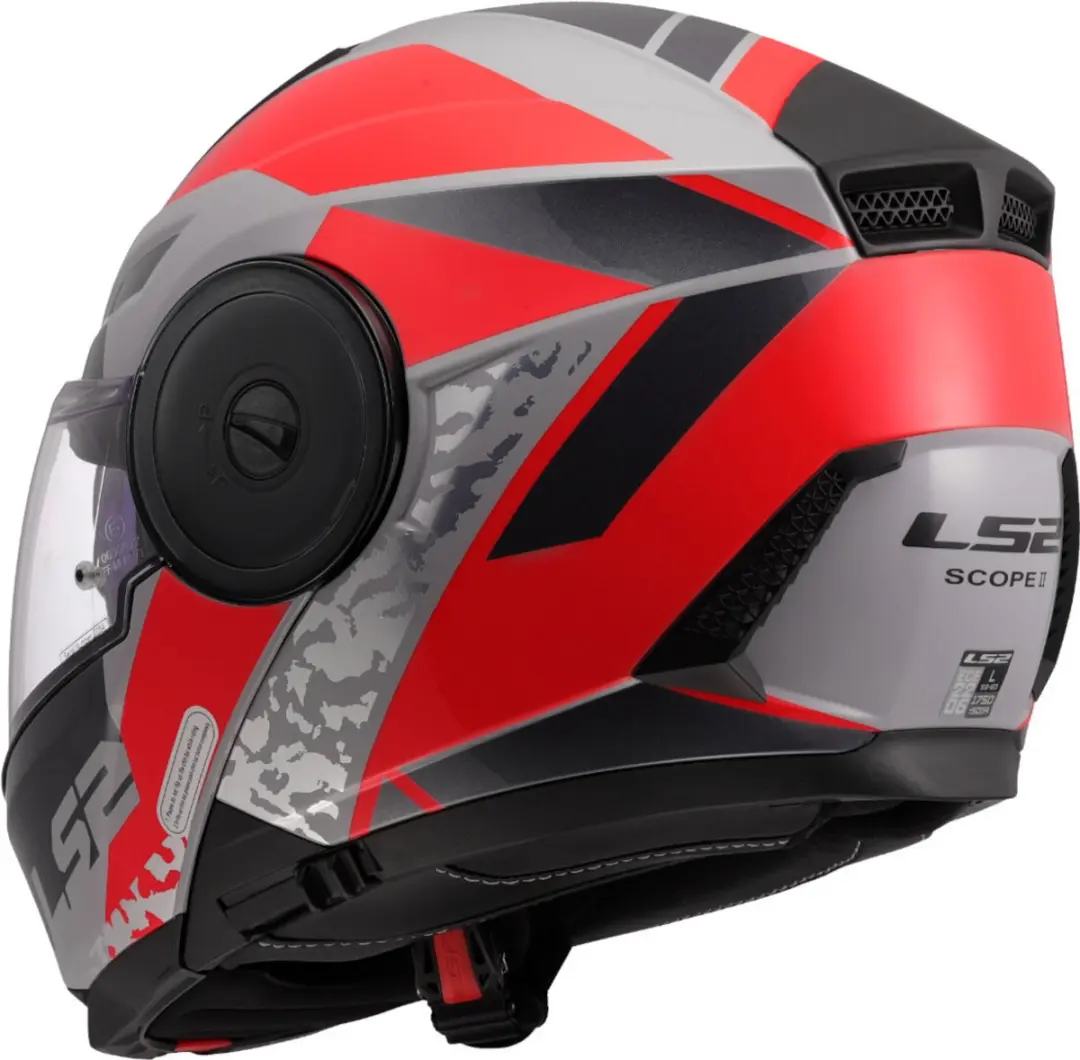 LS2 FF902 Scope II Systeemhelm - M - Grijs/Rood