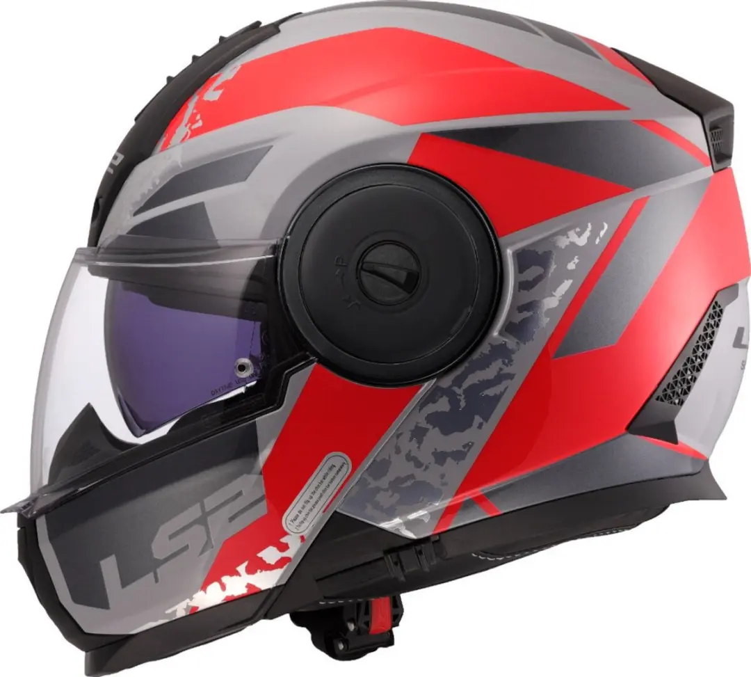 LS2 FF902 Scope II Systeemhelm - M - Grijs/Rood