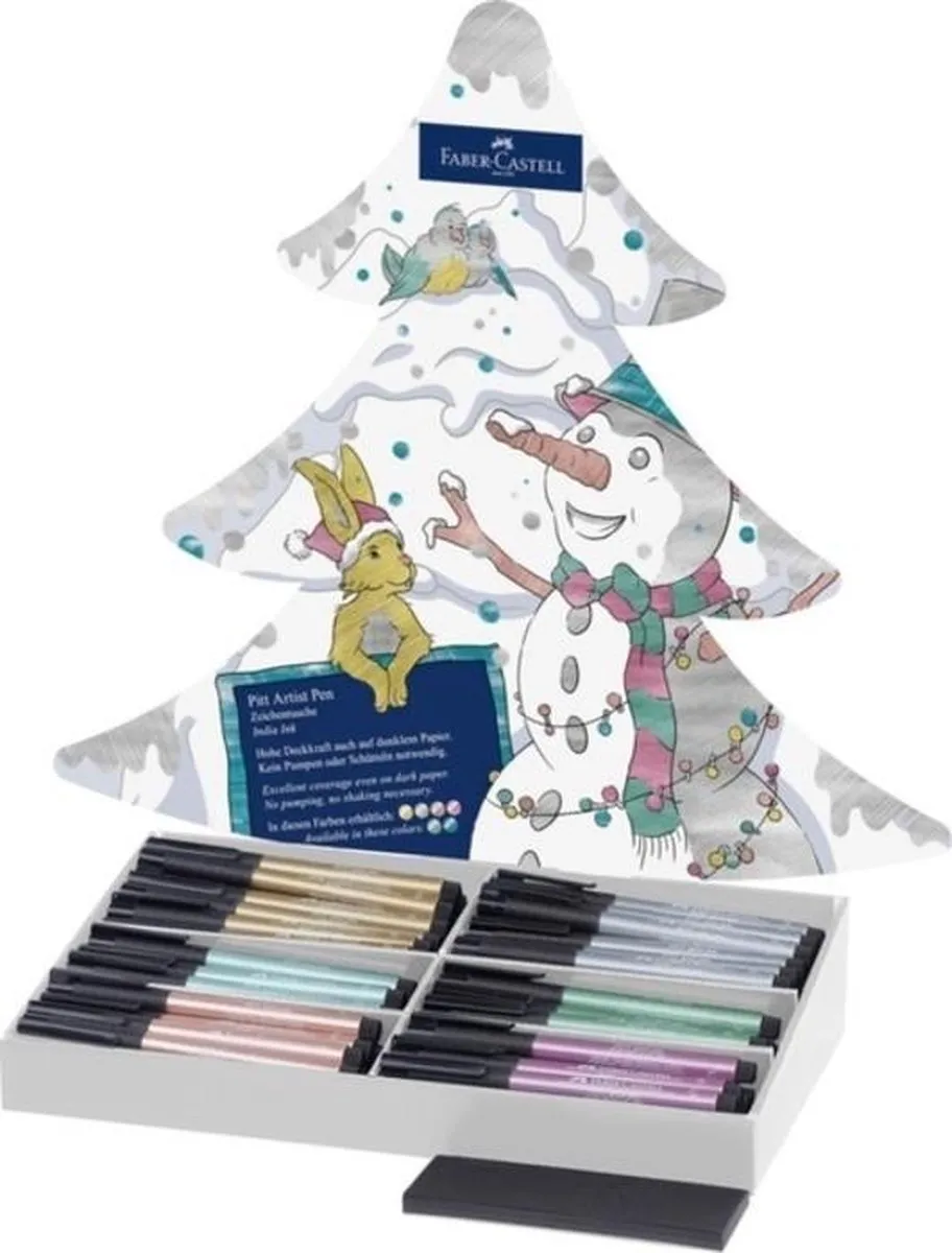 Faber-Castell FC-267112 Tekenset Pitt Artist Pen - Kerstassorti 6 Stuks