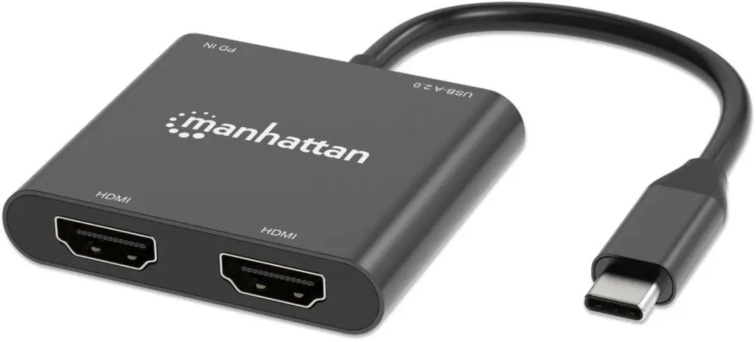 Manhattan USB-C naar 4x HDMI Adapter 15cm