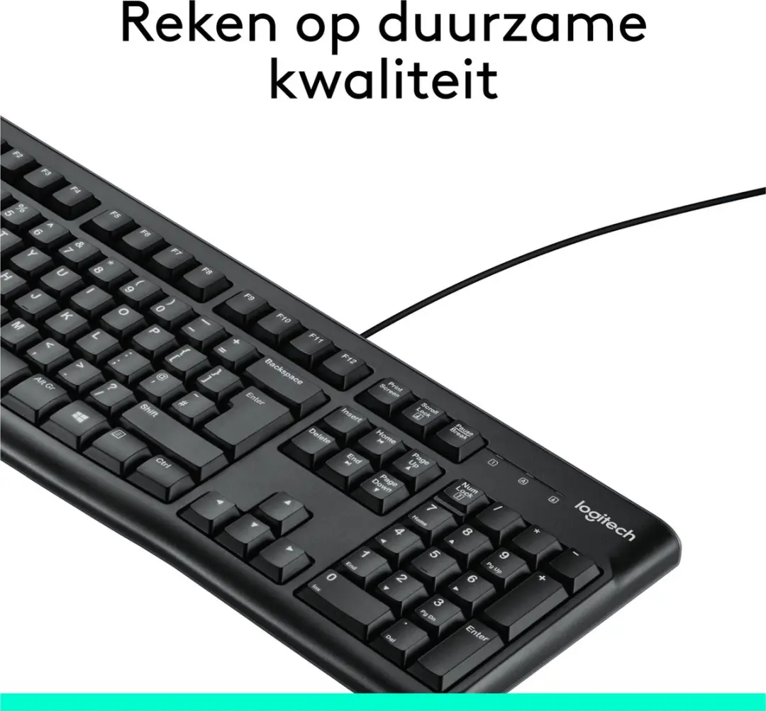 Logitech K120 Bedraad Toetsenbord - ISO - Zwart