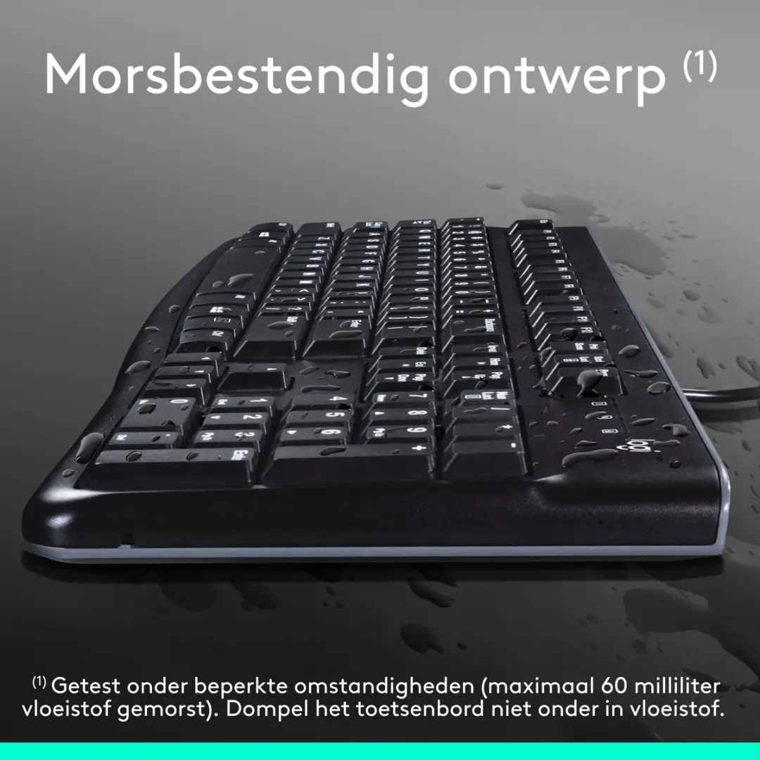 Logitech K120 Bedraad Toetsenbord - ISO - Zwart