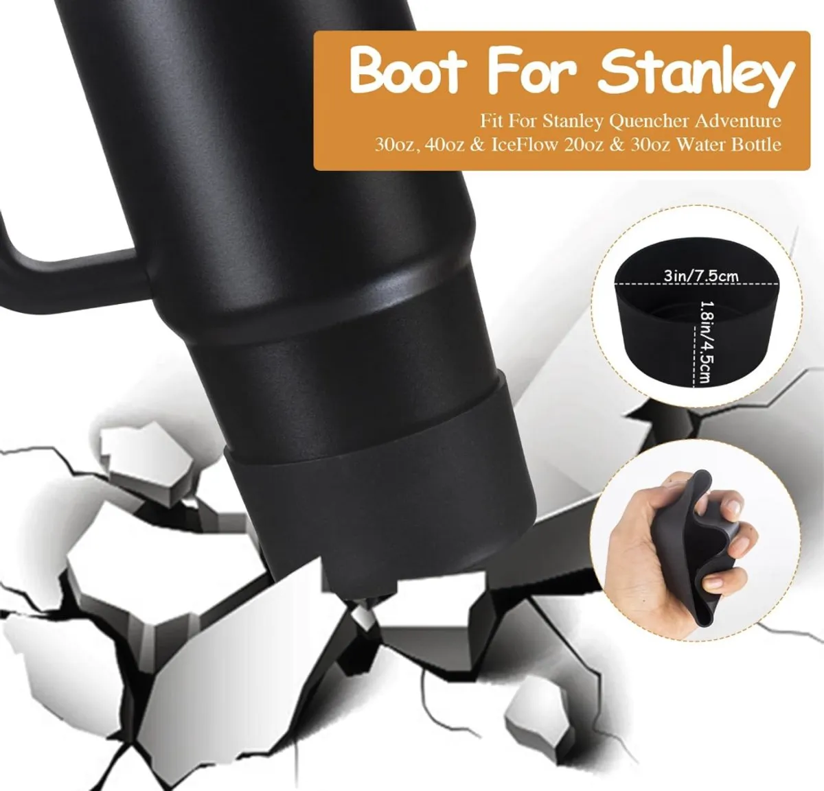 Stanley Cup Accessoireset - 6 Doppen, 2 Rietjes, Hoes - Zwart
