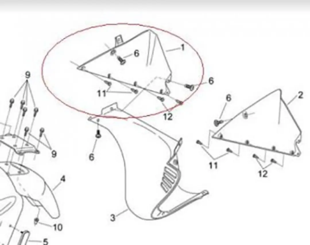 Cache latéral droit origine pour Moto Aprilia 50 RS 1999 à 2005 AP8239456 Neuf