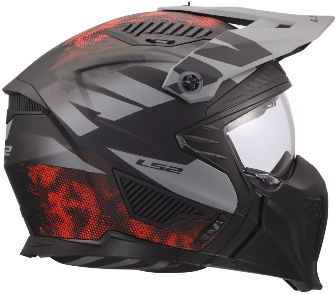 LS2 Drifter Gas OF606 Helm - XS - Grijs/Rood