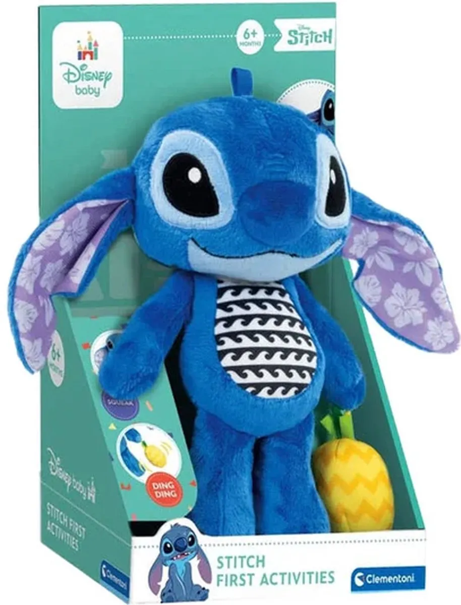 Clementoni Stitch Knuffel met Ananas-rammelaar - Blauw