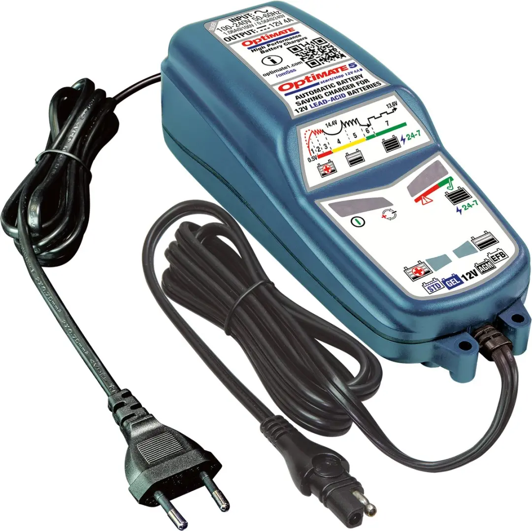 Tecmate Optimate 5 Start/Stop Acculader 12V 4A - 7-stappen - afbeelding 3 van 5