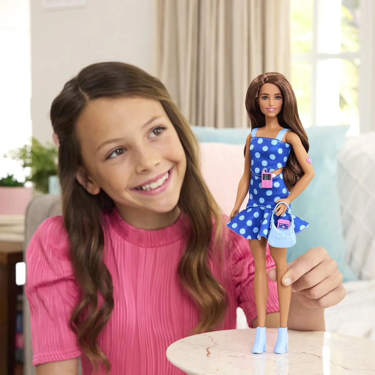 Barbie Fashionista Pop Type 1 Diabetes - Blauw Polkadot