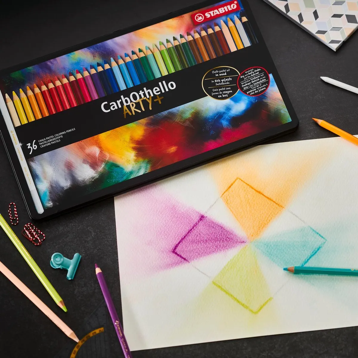 STABILO CarbOthello Kalkpastel Kleurpotloden 48 Stuks - Metalen Etui