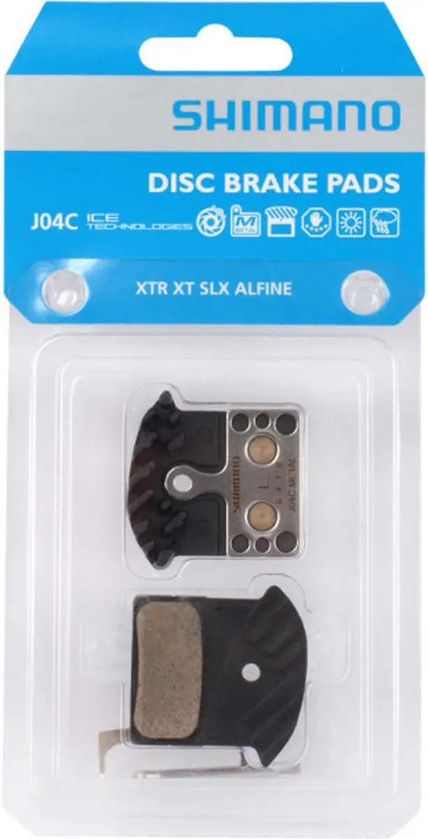 Shimano J04C Metal Schijfremblokset - Zwart/Zilver - afbeelding 3 van 6