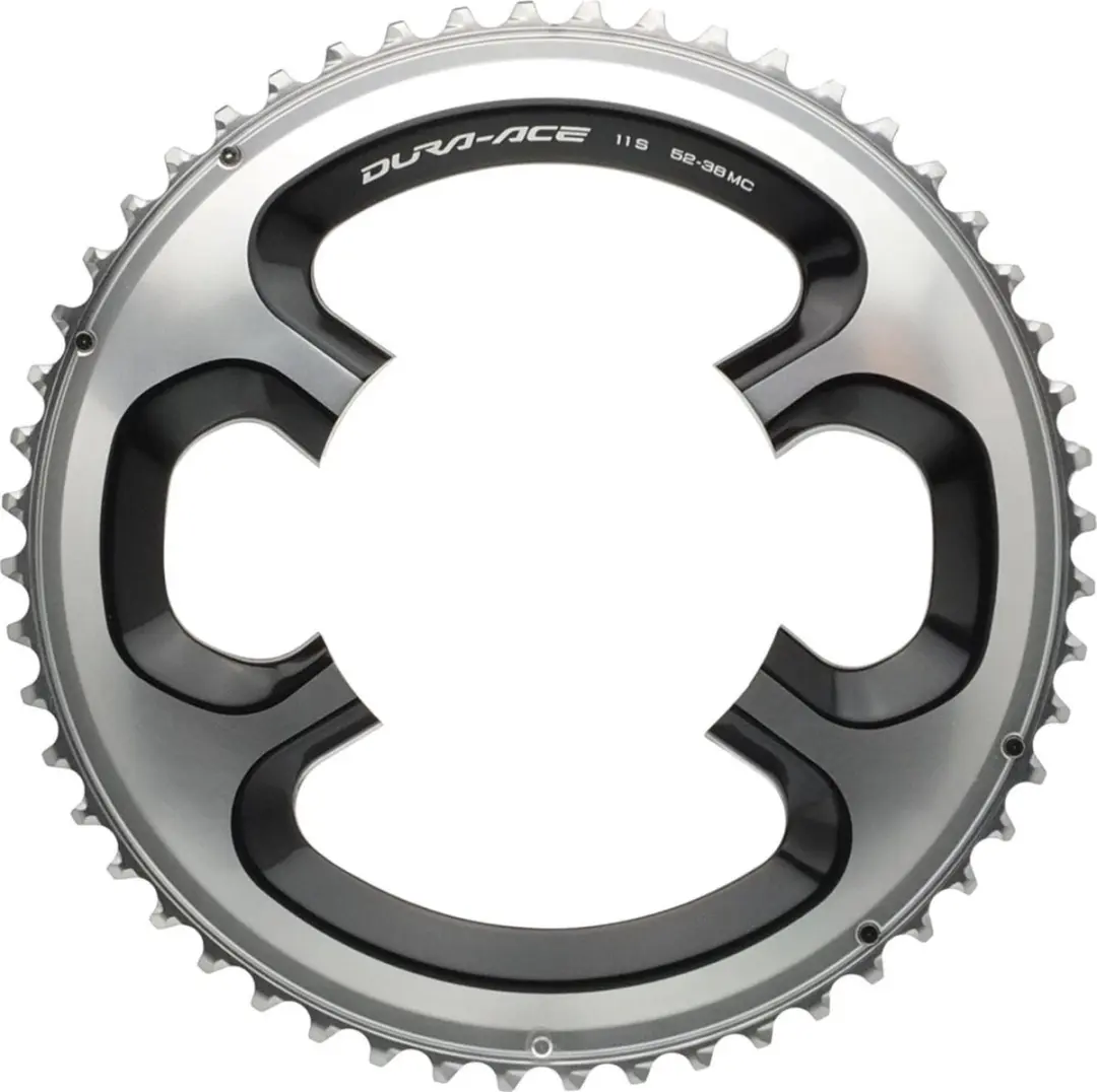 Shimano Dura-Ace FC-9000 Kettingblad 11-speed, MB, silver/black Uitvoering 52T