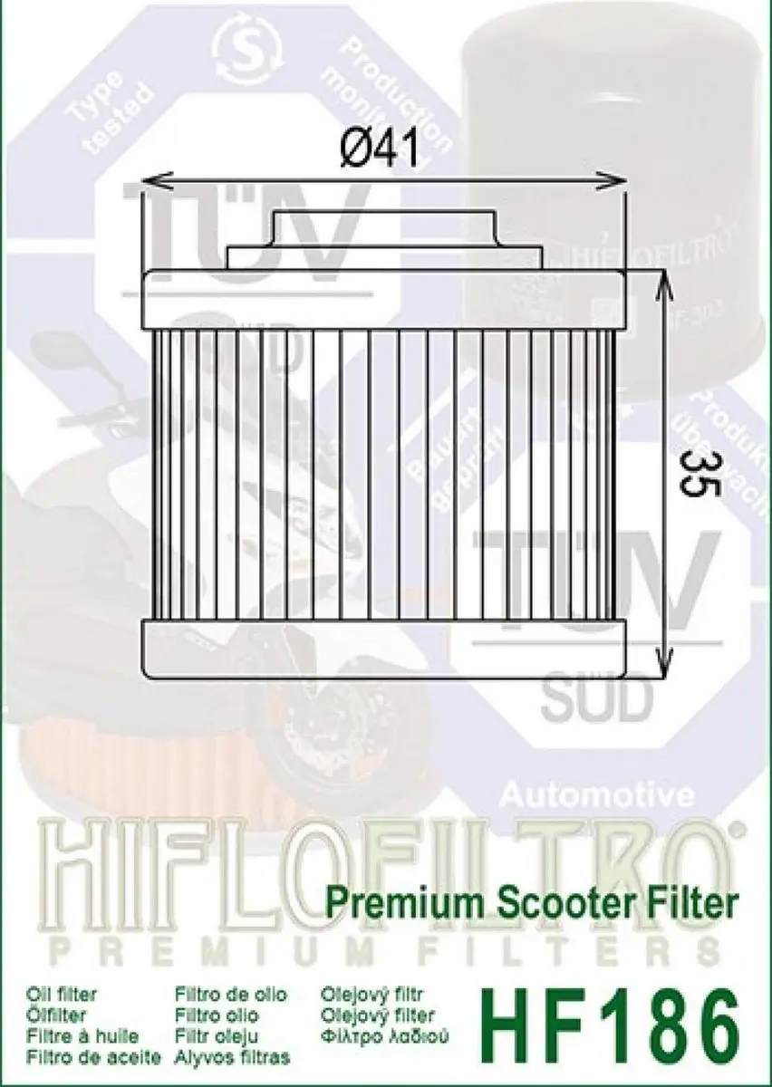 HifloFiltro Oliefilter Aprilia Scarabeo Light 200 2007-2010 - afbeelding 2 van 4