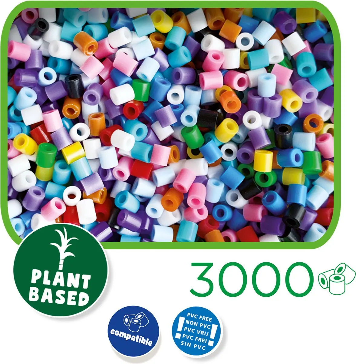 SES Creative Green Beedz Strijkkralen 3000 Stuks - Green Beedz Mix