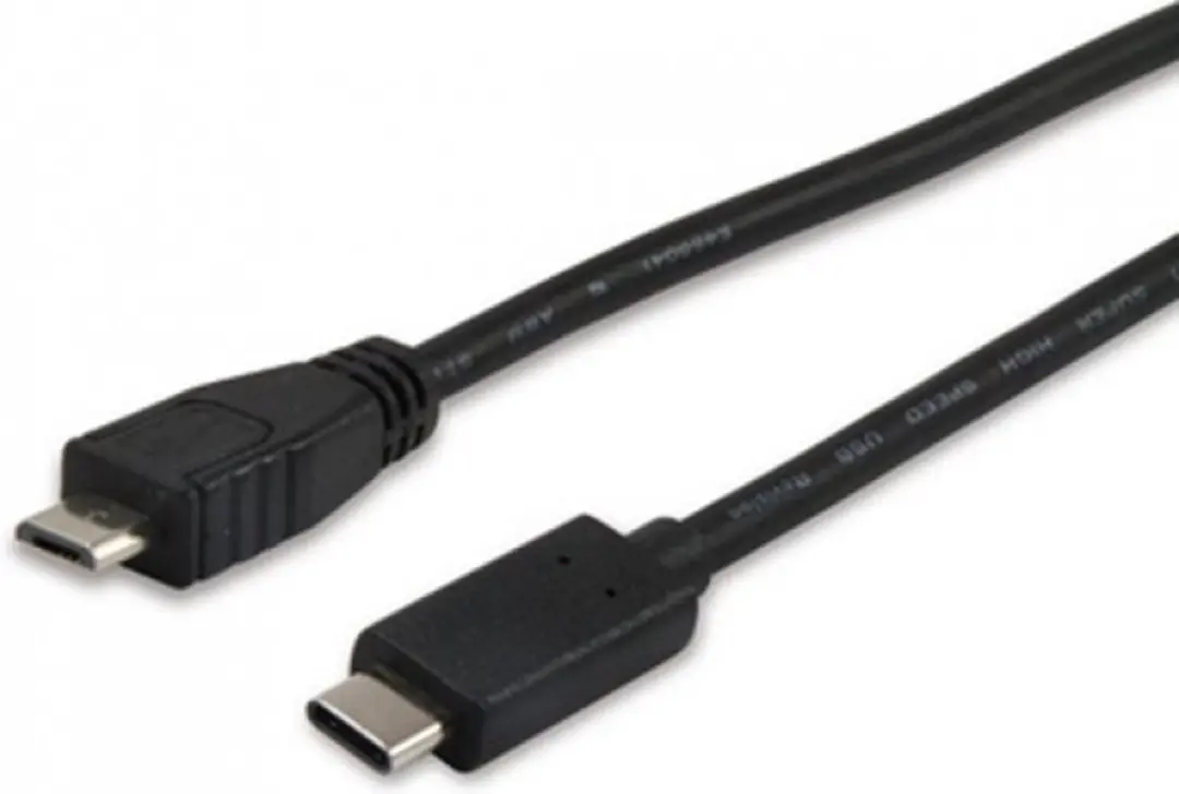Equip 12888407 USB-kabel 1 m USB 2.0 Micro-USB B USB C Zwart