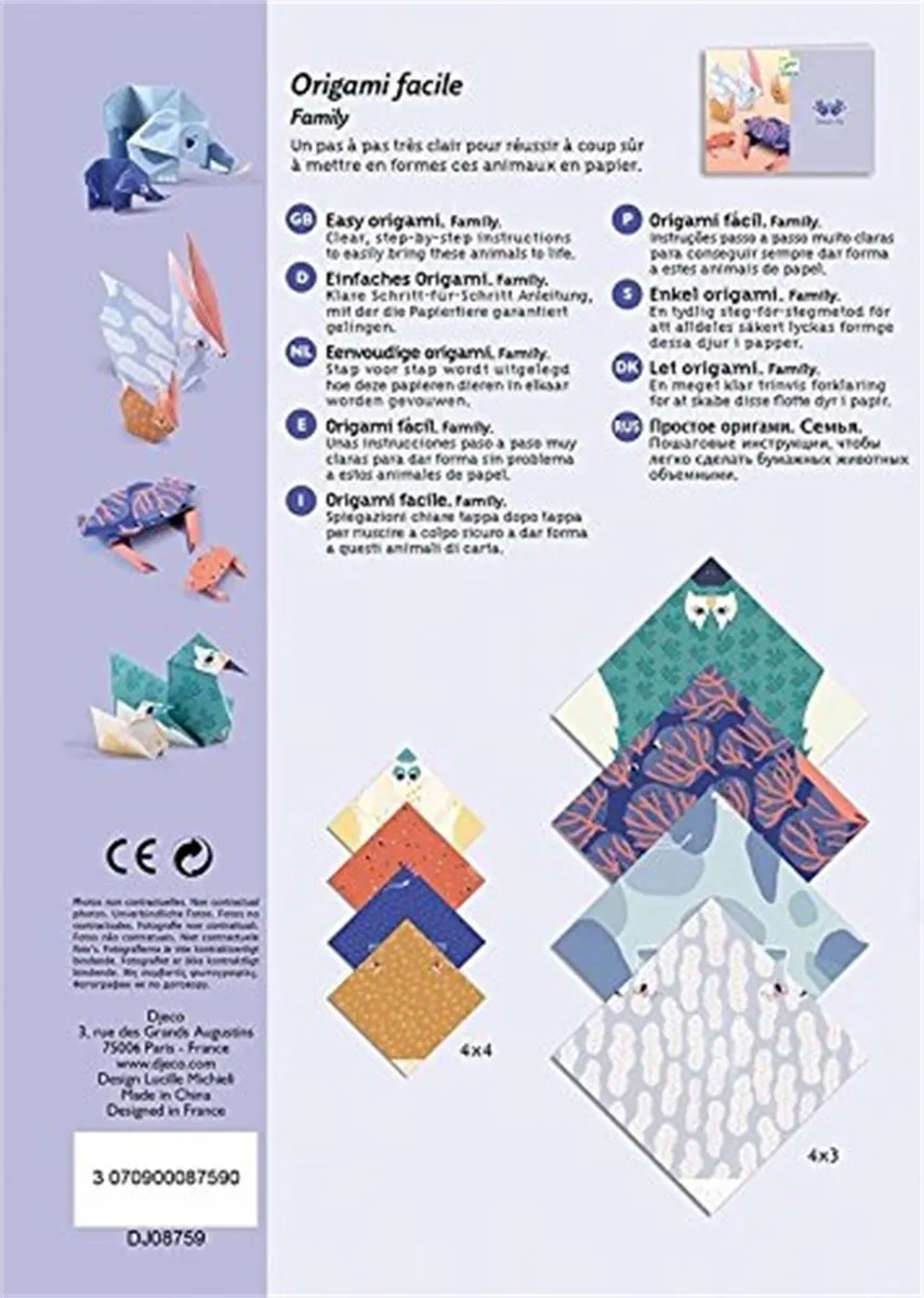 Djeco Origami Familie - Multicolor