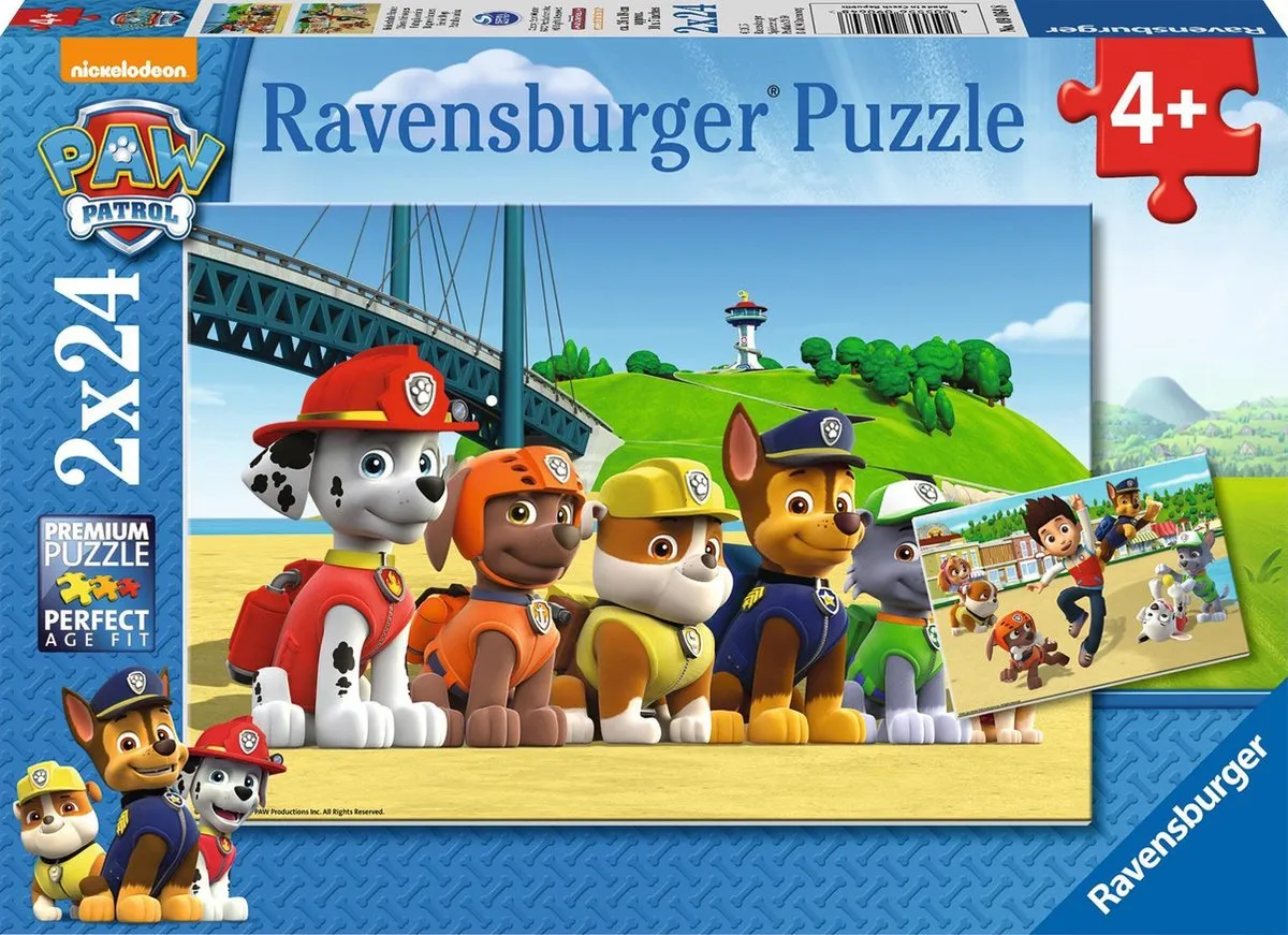Ravensburger PAW Patrol Dappere Honden Puzzel - 2x24 Stuks - Multicolor