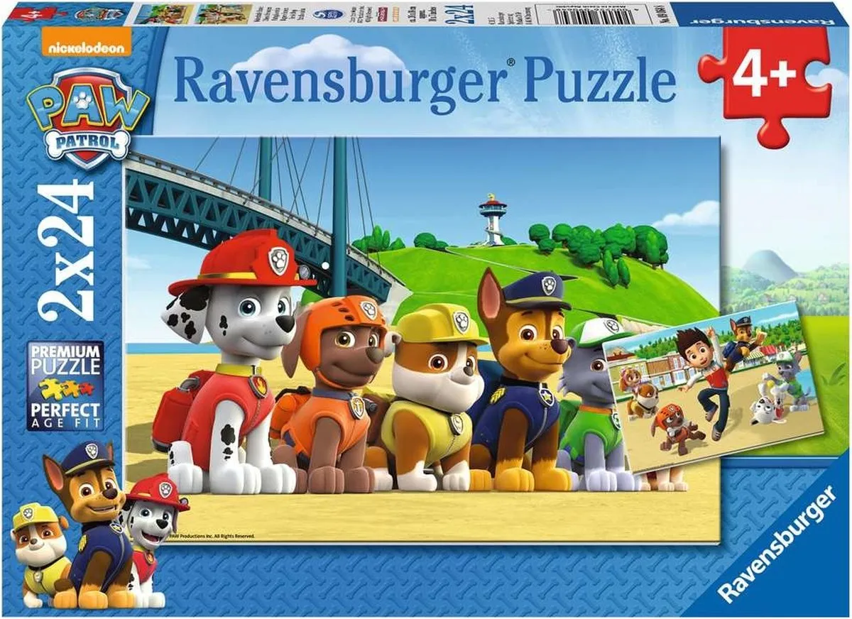 Ravensburger PAW Patrol Dappere Honden Puzzel - 2x24 Stuks - Multicolor