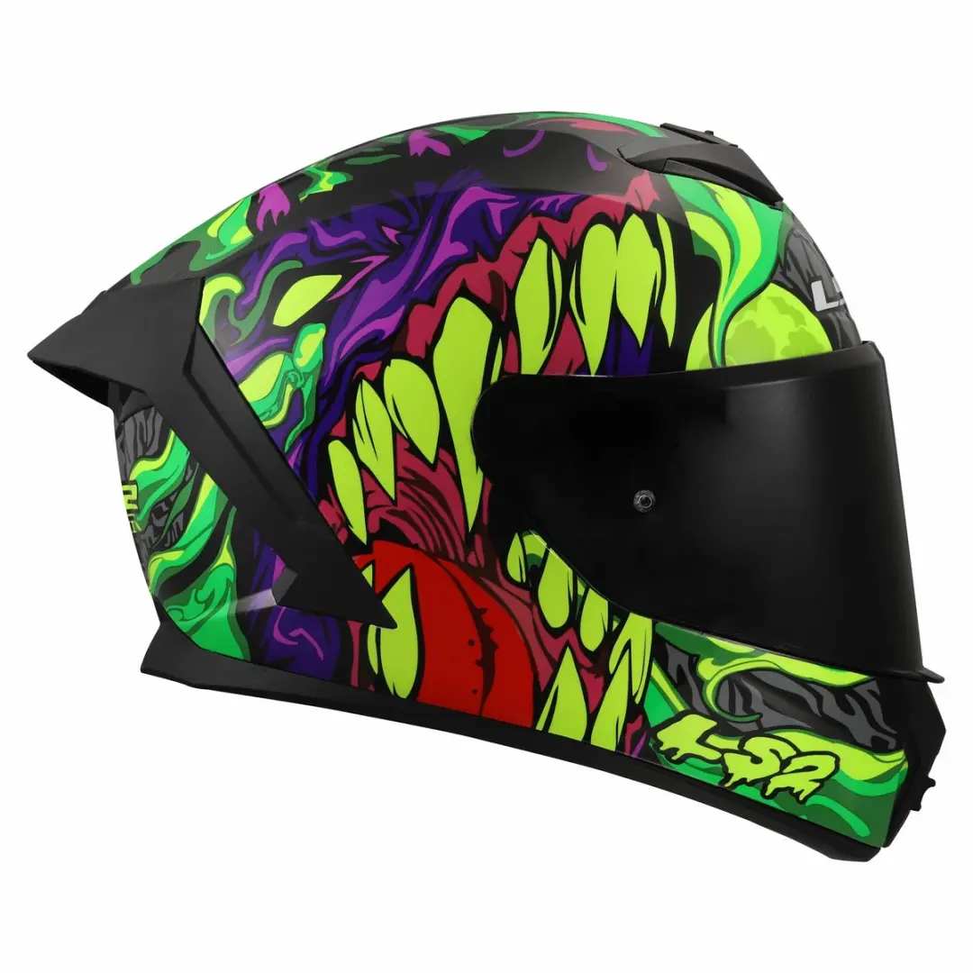 LS2 Rapid III Lycant FF820 Helm - M - Paars/Groen