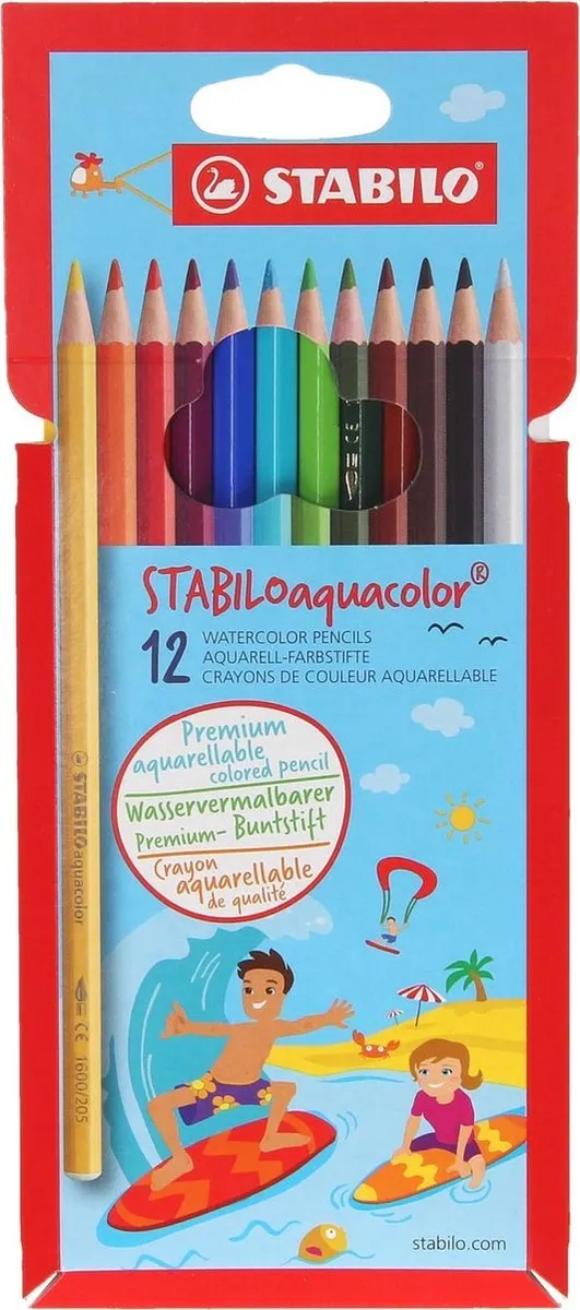 STABILO aquacolor Etui - 12 Stuks - Meerkleurig