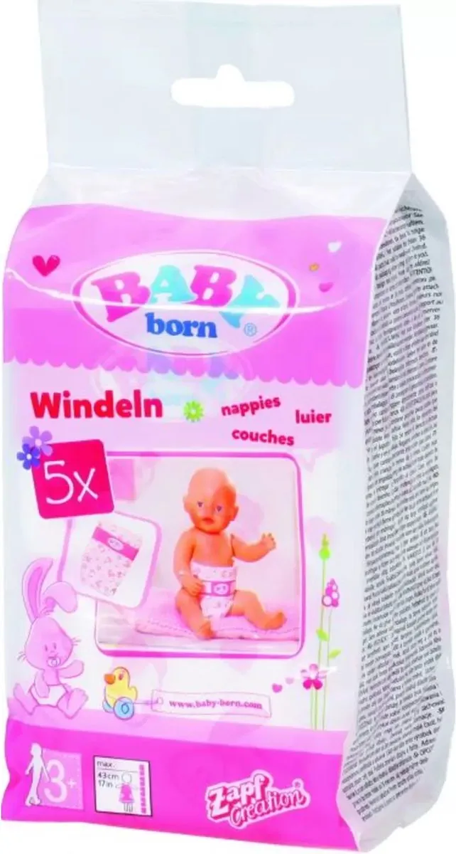 Baby Born Nappies 826508 - 5 Stuks - Wit