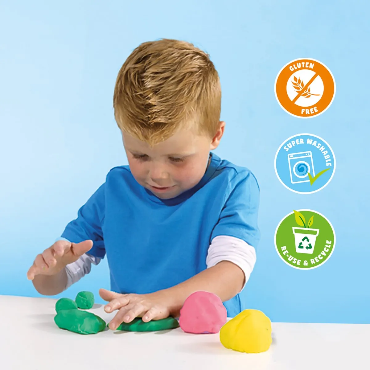 SES Creative Eco Klei Set - 3x90g Houten Tools - Vegan