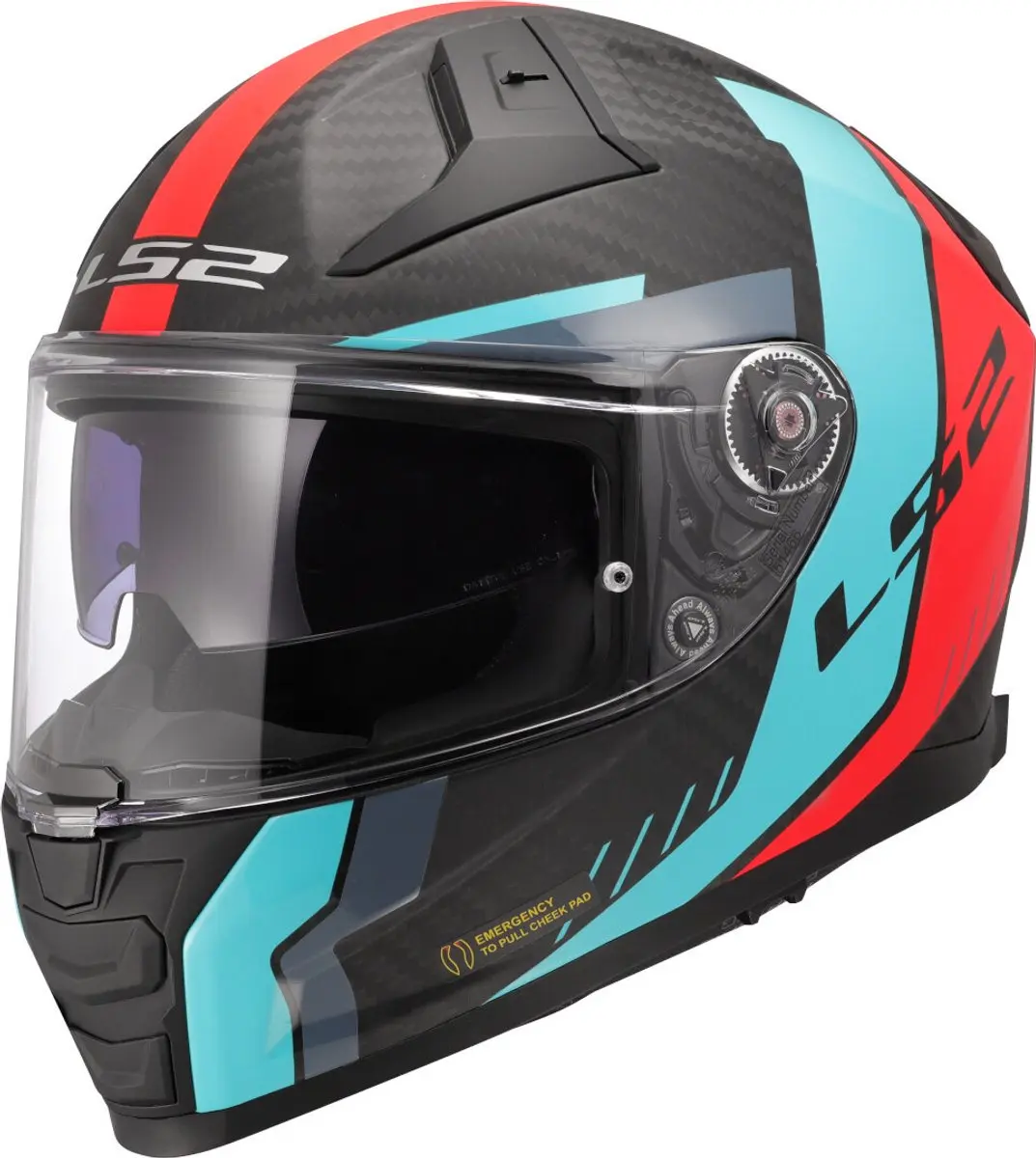 LS2 FF811 Vector II C Grid Integraalhelm - Rood/Cyaan - Maat S
