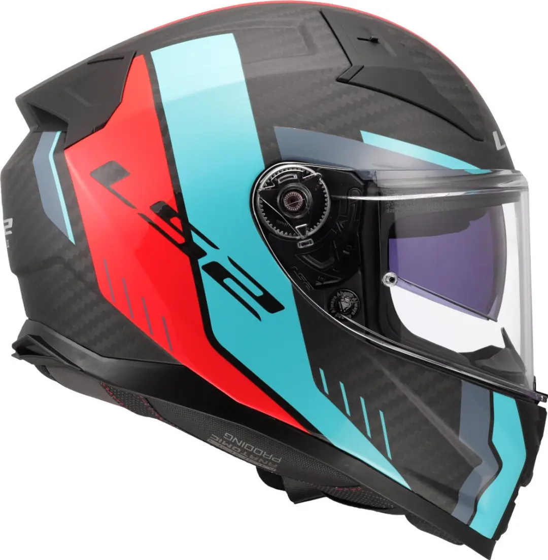 LS2 FF811 Vector II C Grid Integraalhelm - Rood/Cyaan - Maat S