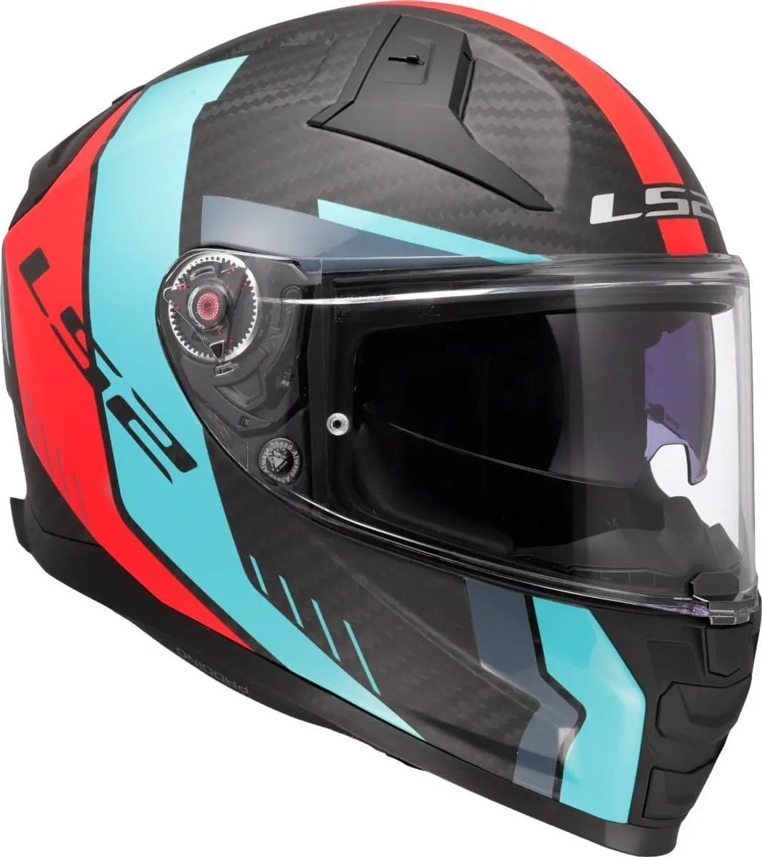 LS2 FF811 Vector II C Grid Integraalhelm - Rood/Cyaan - Maat S
