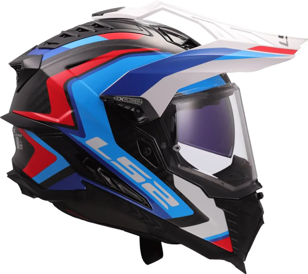 LS2 MX701 Explorer C Frontier II Motorhelm - L - Blauw/Wit