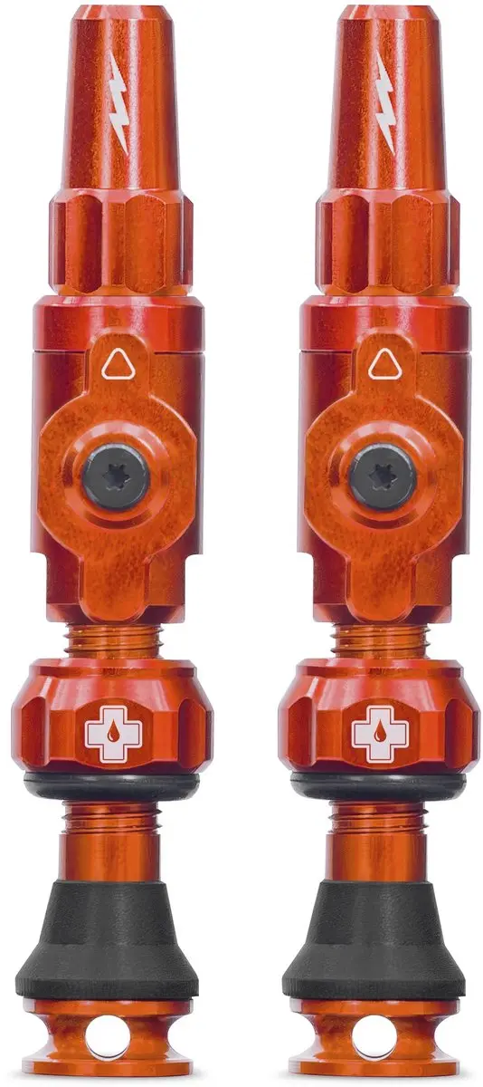 Muc-Off Tubeless Valve Big Bore Lite Small Orange Presta Valve 30mm