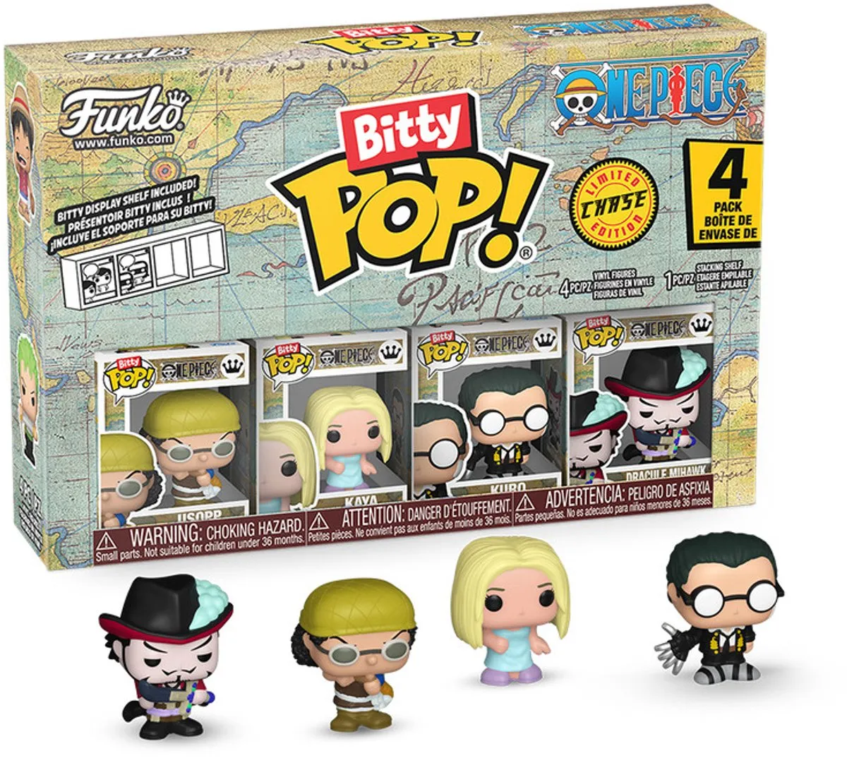 Funko One Piece Usopp Bitty Pop! Vinylfiguurtjes - 4 Stuks
