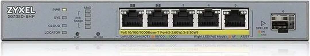 Zyxel GS1350-6HP Schakelaar - 6 Poorten 60W - Zwart - afbeelding 5 van 6