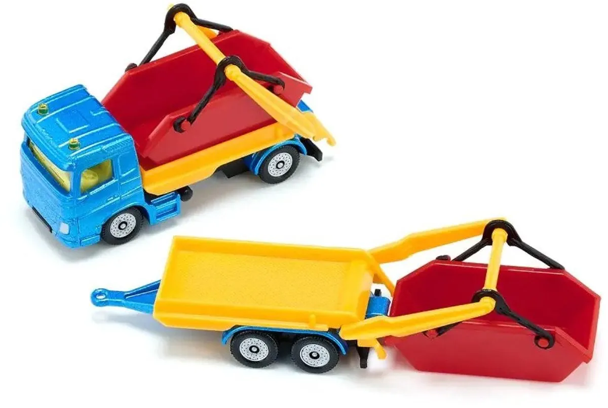 SIKU 1695 Vrachtwagen met Kiepbak & Aanhangwagen - Meerkleurig