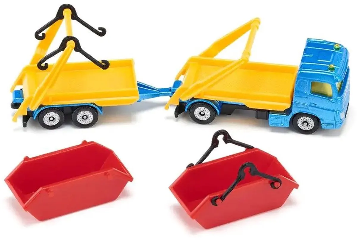 SIKU 1695 Vrachtwagen met Kiepbak & Aanhangwagen - Meerkleurig