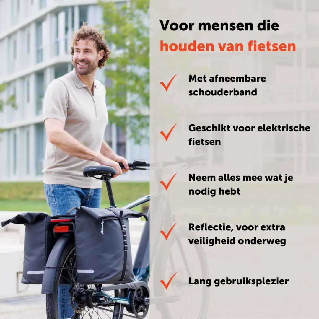 New Looxs Cantos Double MIK 2.0 Fietstas 36L - Zwart