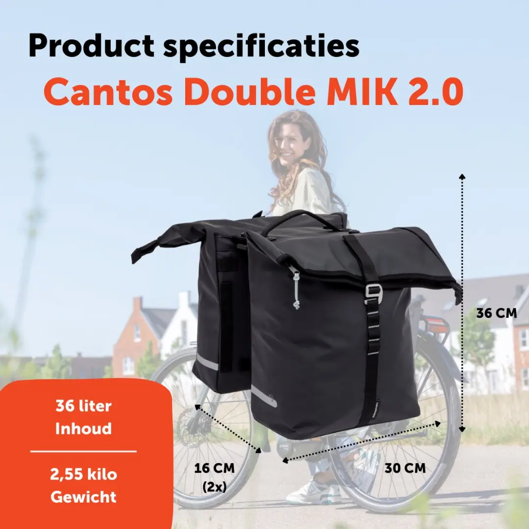 New Looxs Cantos Double MIK 2.0 Fietstas 36L - Zwart