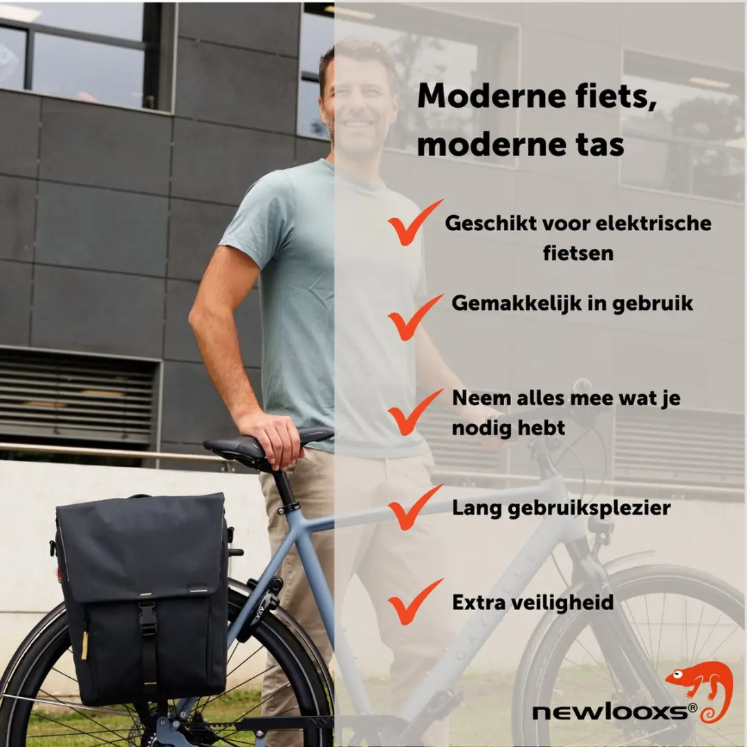 New Looxs Tulum Single Fietstas 16L - Zwart - afbeelding 6 van 6