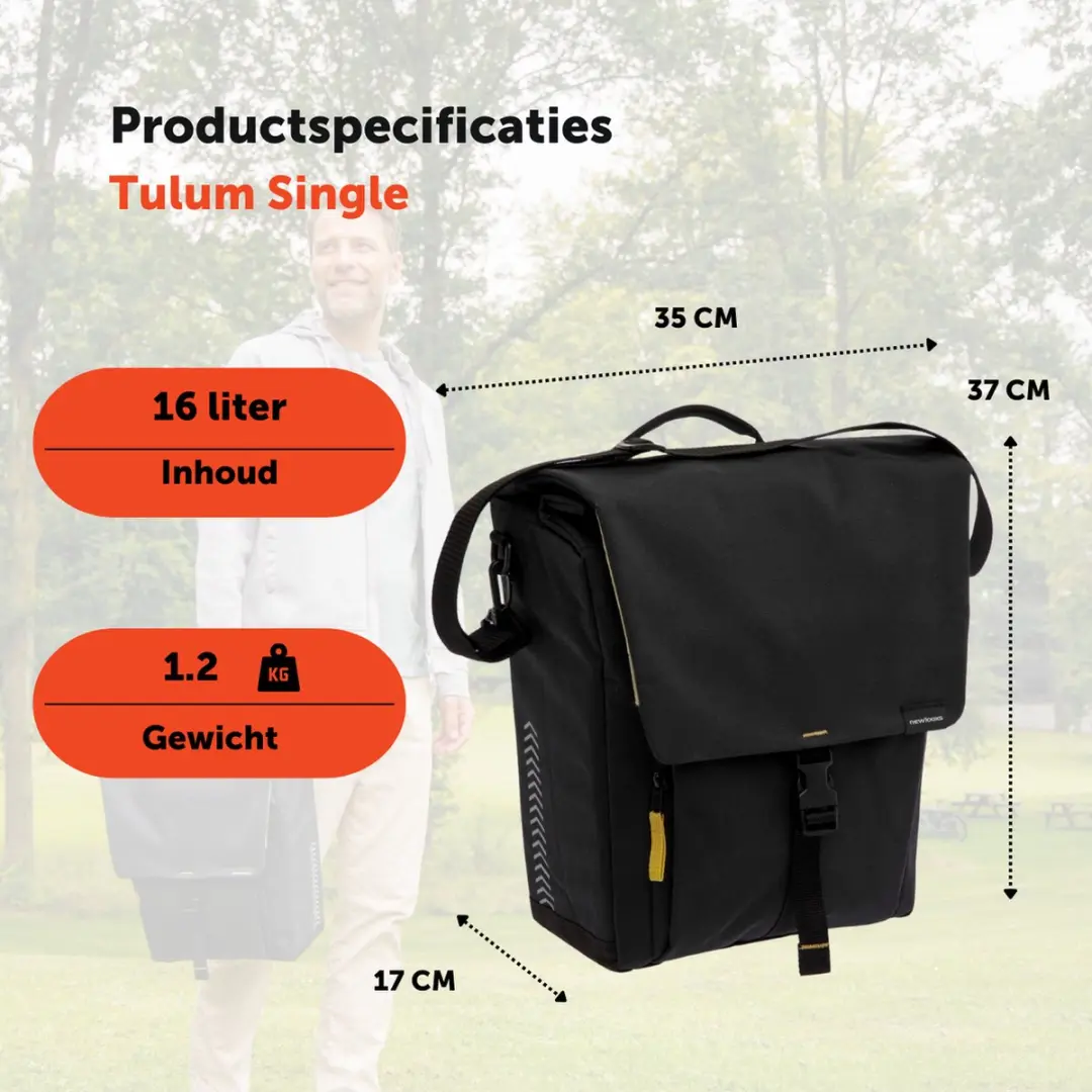 New Looxs Tulum Single Fietstas 16L - Zwart