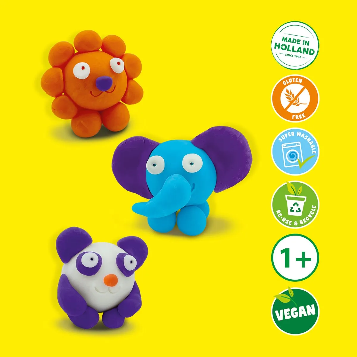 SES Creative FunDo Klei Wilde Dieren - 4 Stuks