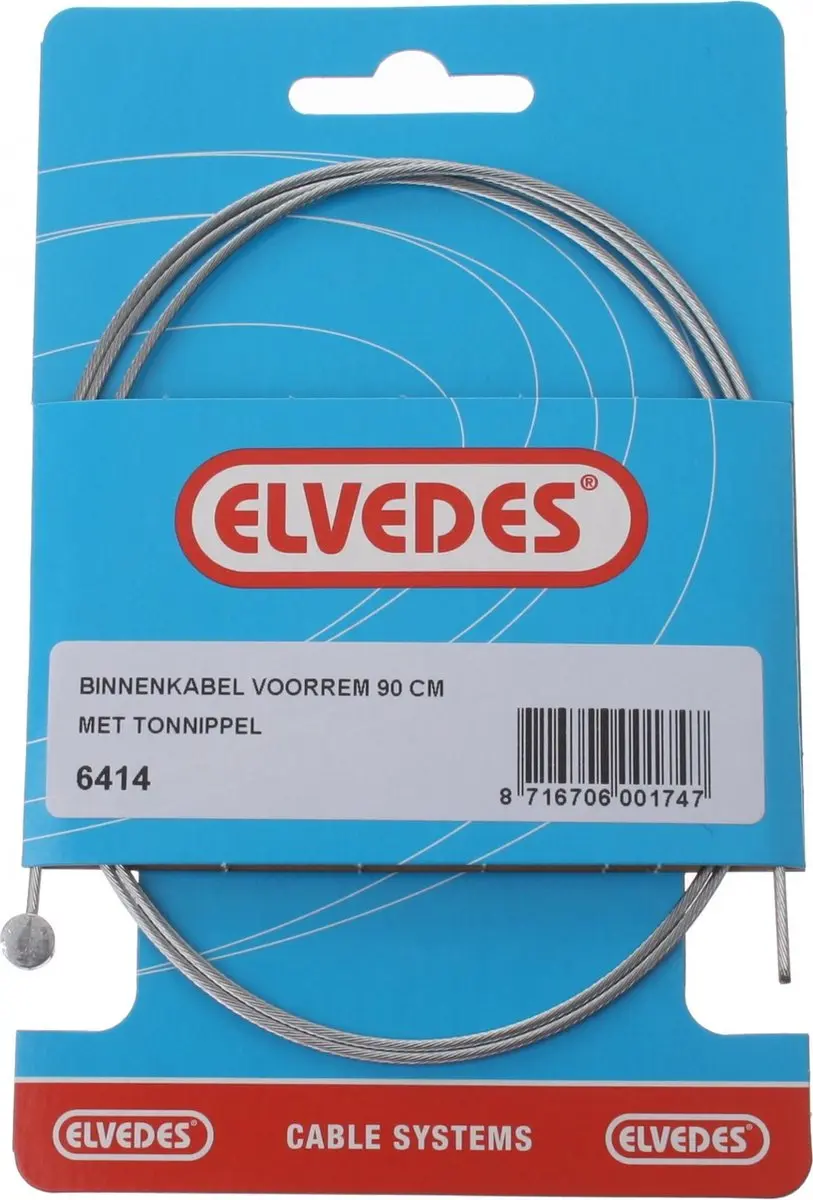 Elvedes Binnenremkabel Voor 6414 Tonnippel 900 Mm Zilver
