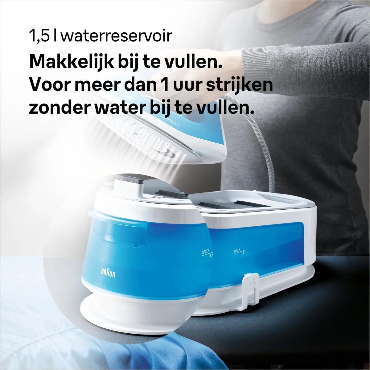 Braun CareStyle 1 IS1012BL Stoomgenerator - 2400W - 1500ml - Blauw